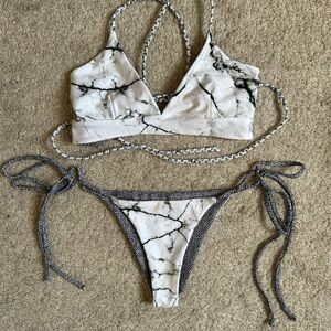 Lali and Layla Marble and Leopard Reversible Bikini Set
